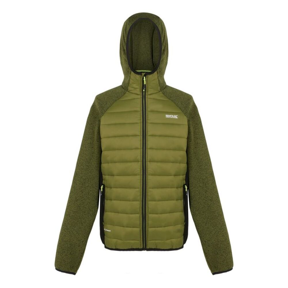 Regatta Mens Newhill Quilted Hybrid Jacket / Nephrite Green/Black